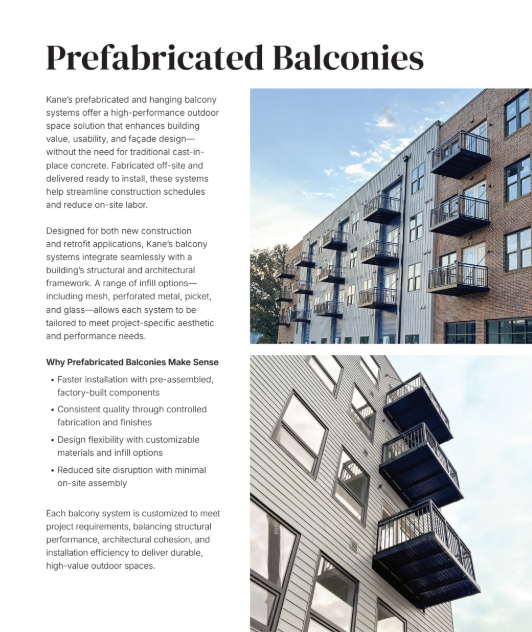 Prefabricated Balconies | Kane Innovations